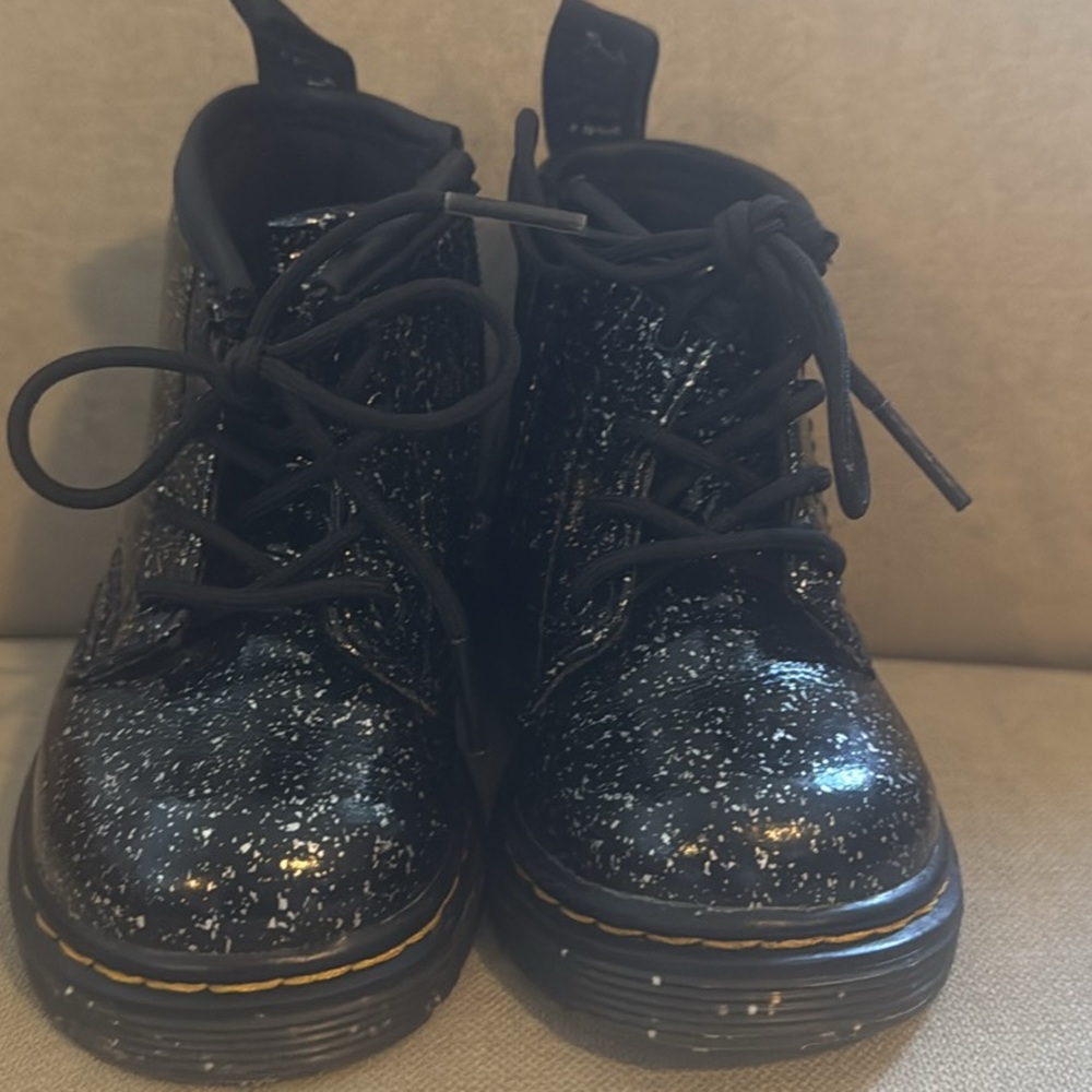 Dr. Martens Black and White Kids Boots